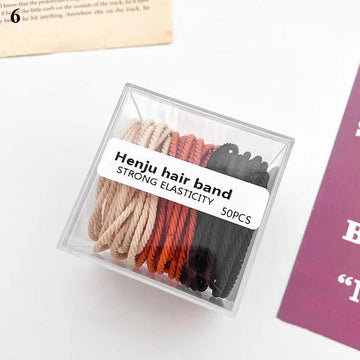 50Pcs/Box Children Girls Hair Bands Candy Color Hair Ties Colorful Basic Simple Rubber Band Elastic Scrunchies Hair Accessories daiiibabyyy